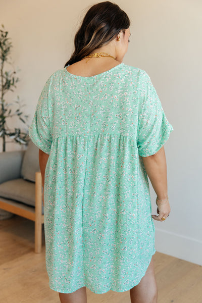 Rodeo Lights Dolman Sleeve Dress in Mint Floral-Dresses-Ave Shops-Market Street Nest, Fashionable Clothing, Shoes and Home Décor Located in Mabank, TX