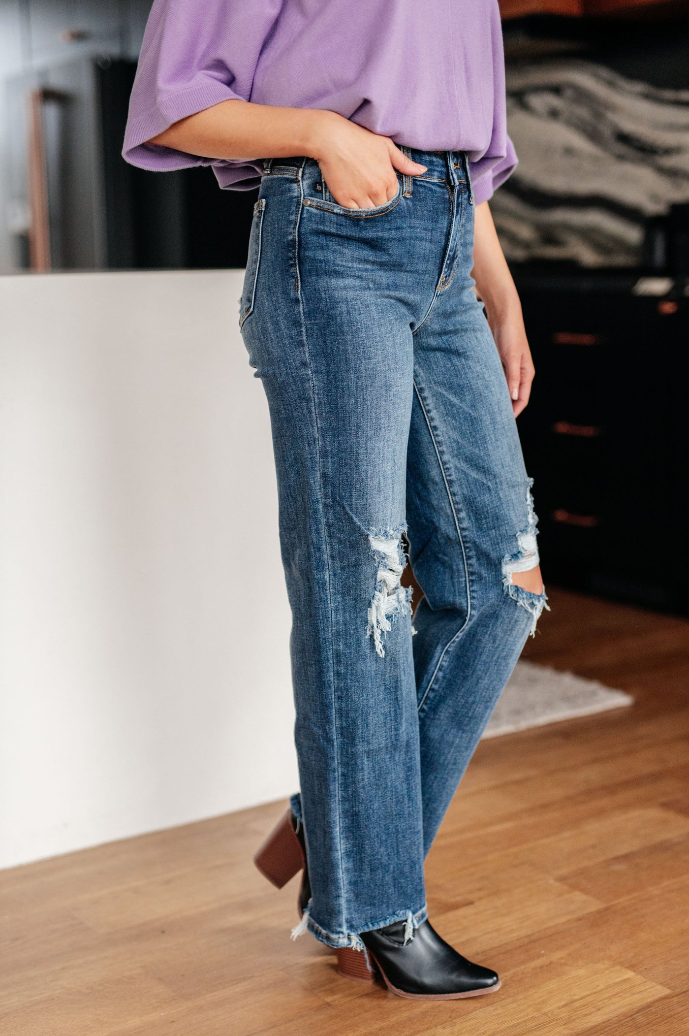 Rose High Rise 90's Straight Jeans in Dark Wash-Denim-Ave Shops-Market Street Nest, Fashionable Clothing, Shoes and Home Décor Located in Mabank, TX