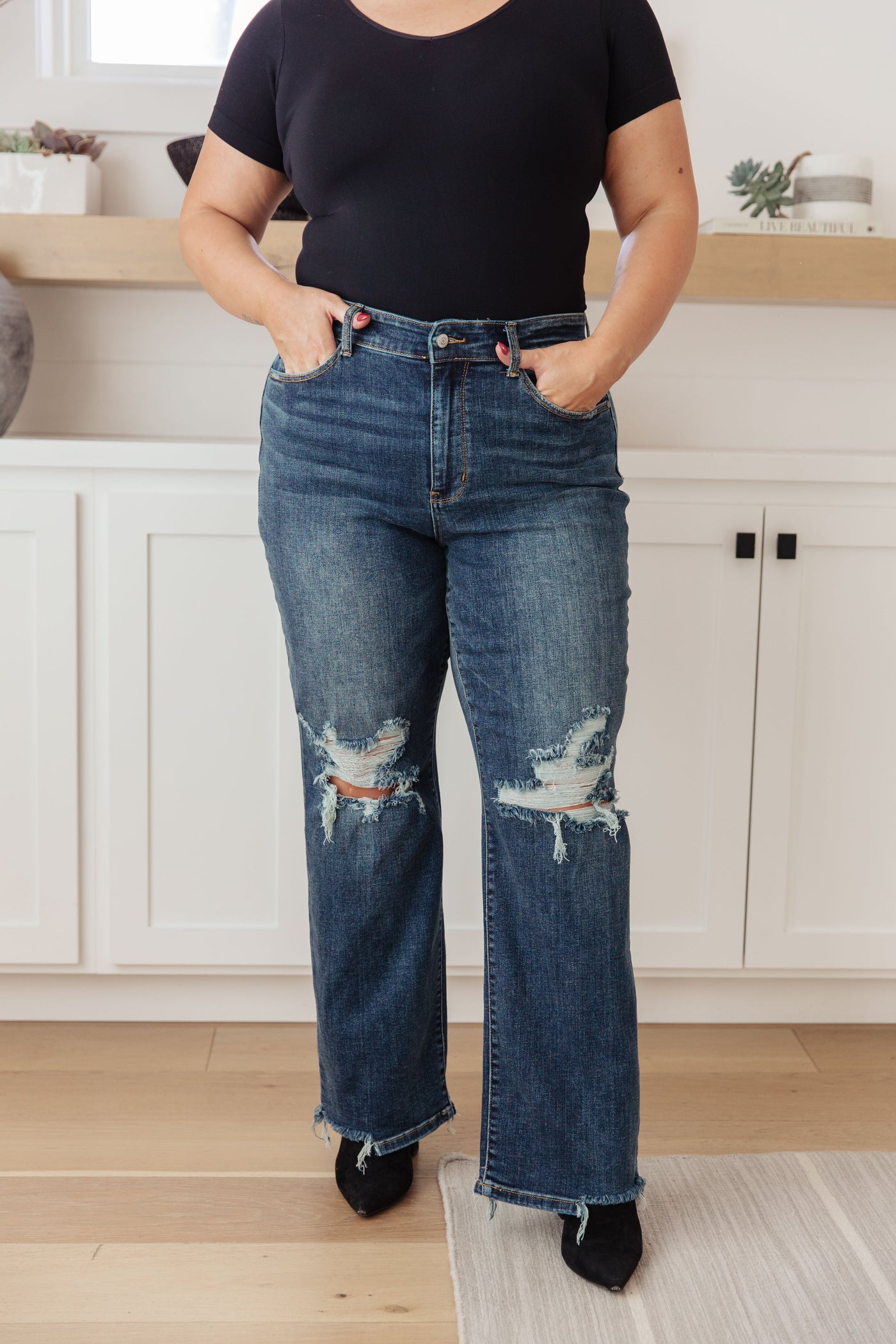 Rose High Rise 90's Straight Jeans in Dark Wash-Denim-Ave Shops-Market Street Nest, Fashionable Clothing, Shoes and Home Décor Located in Mabank, TX