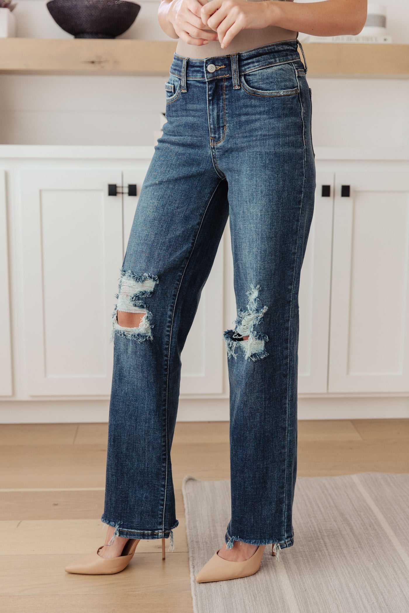 Rose High Rise 90's Straight Jeans in Dark Wash-Denim-Ave Shops-Market Street Nest, Fashionable Clothing, Shoes and Home Décor Located in Mabank, TX