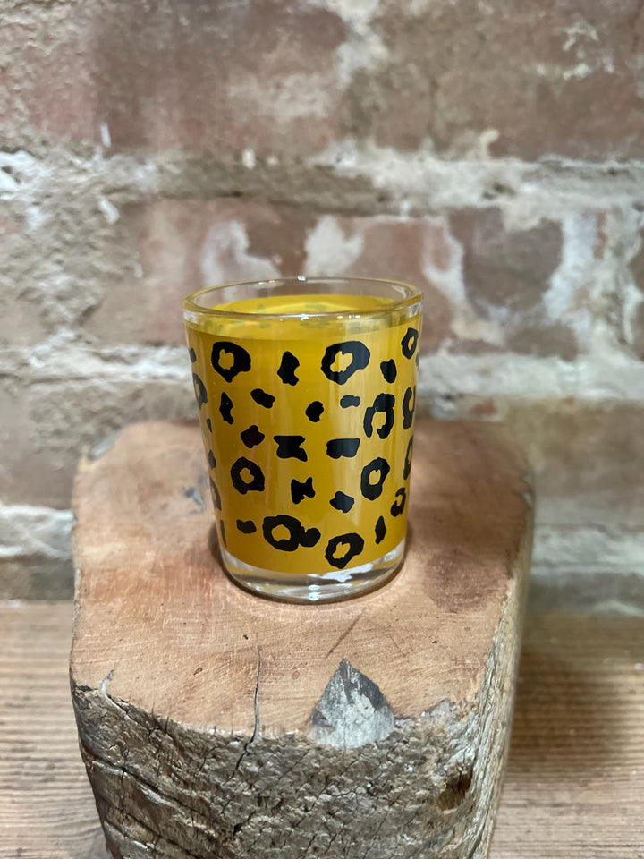 Tyler Candle Co Black &amp; Gold Leopard Glass Votive Holder-Home &amp; Gifts-Tyler Candle Co-Market Street Nest, Fashionable Clothing, Shoes and Home Décor Located in Mabank, TX