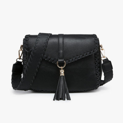 Cam Whipstitch Flapover Crossbody With Tassel-110 Handbags-Jen & Co-Market Street Nest, Fashionable Clothing, Shoes and Home Décor Located in Mabank, TX
